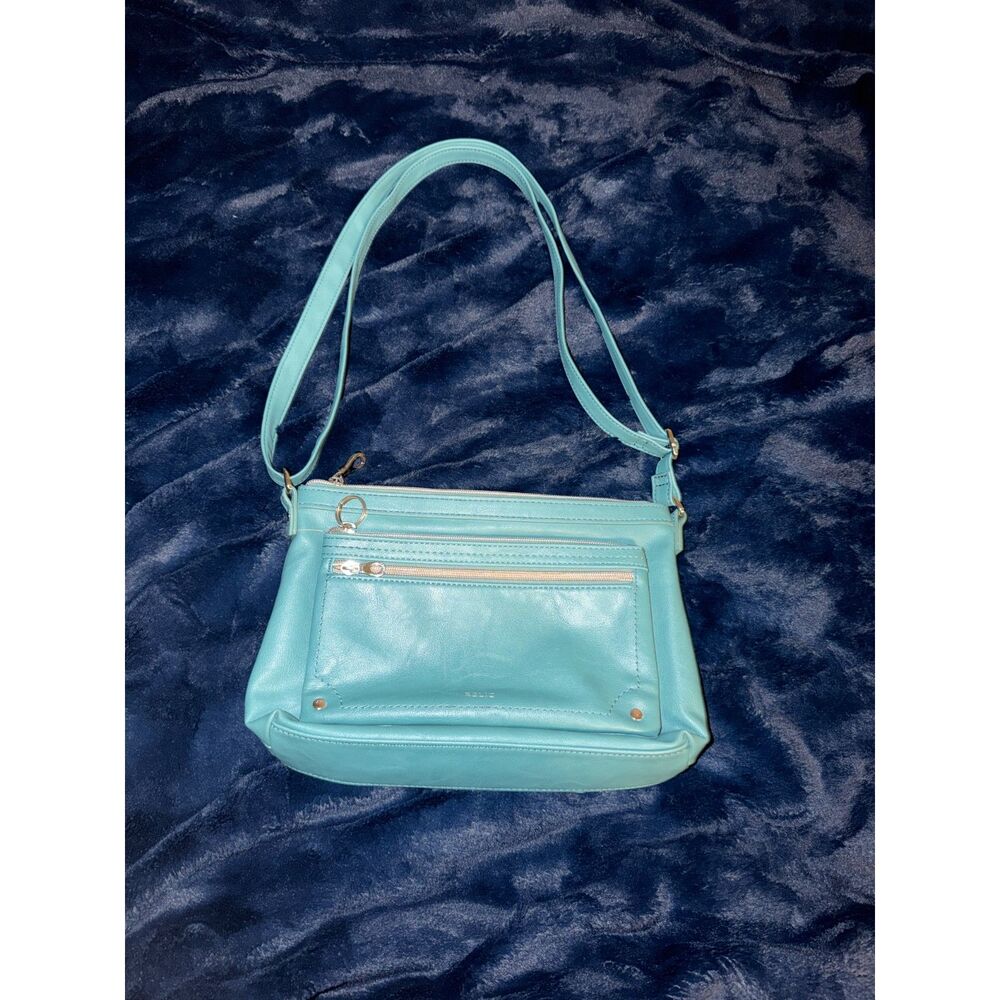 Relic Teal Blue Faux Leather Multi Pocket Crossbody Shoulder Bag - Picture 2 of 7